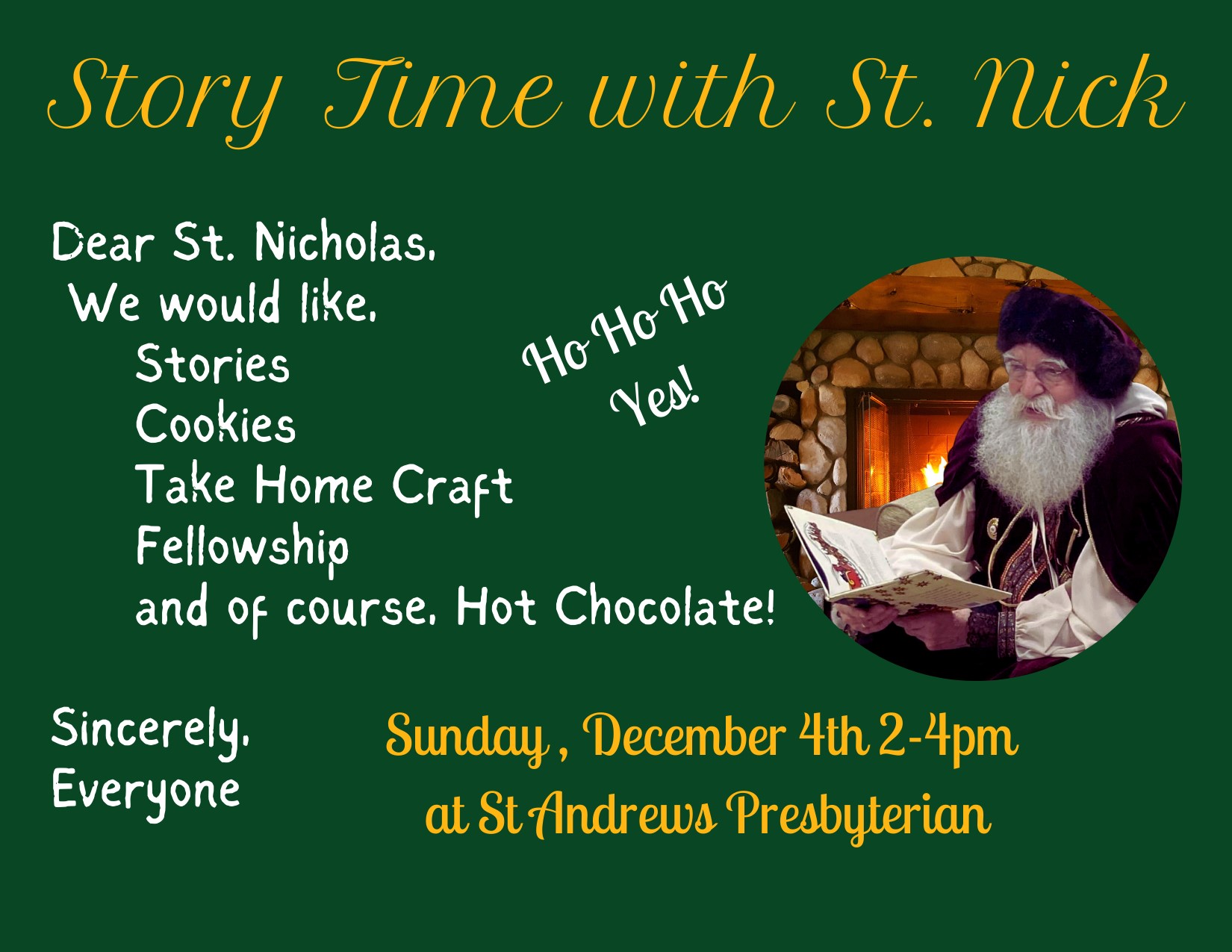 Story Time With St. Nick 12/4, 2-4PM